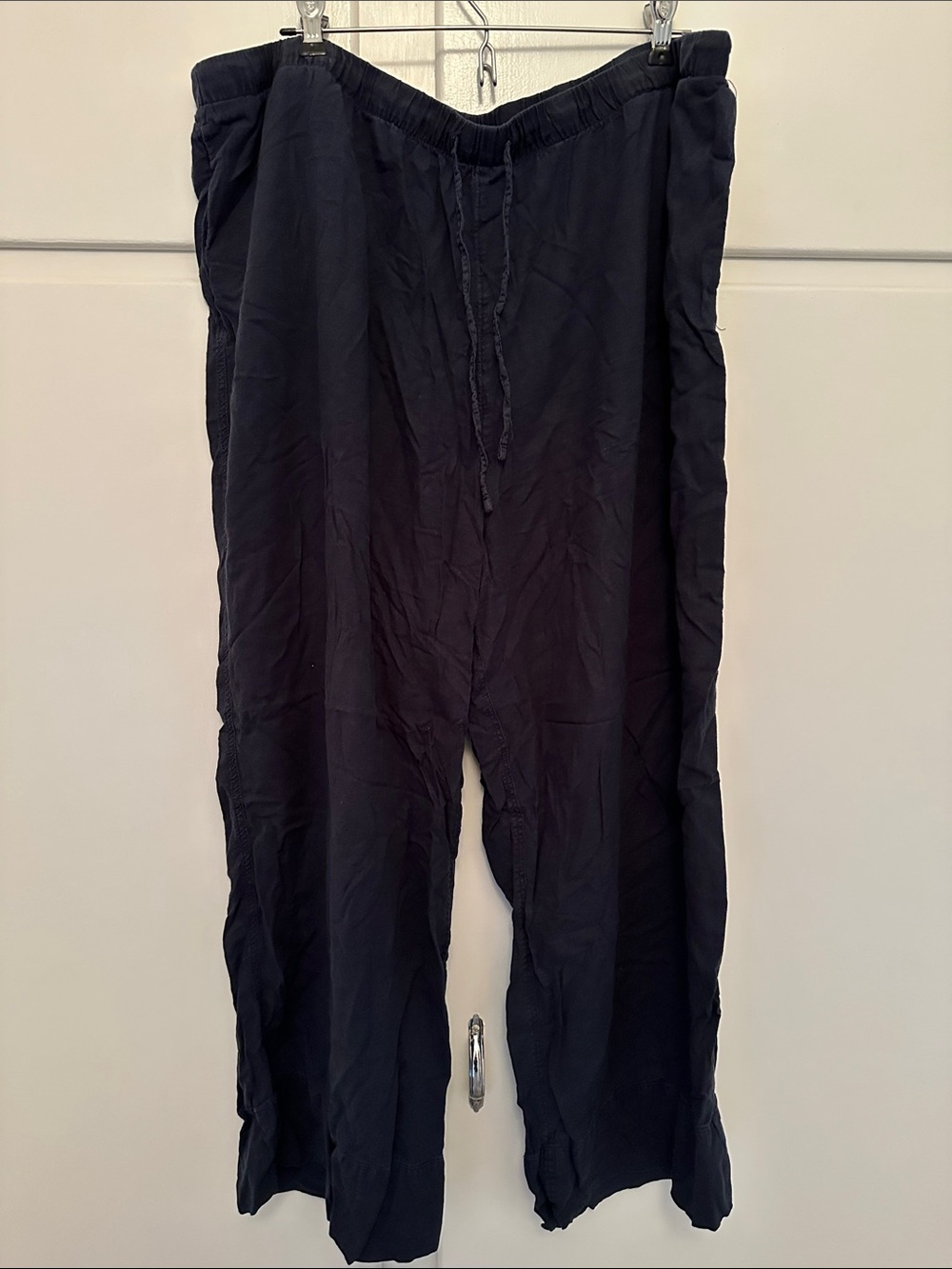 EUC H&M Blue Navy Linen Blend Loose Pants